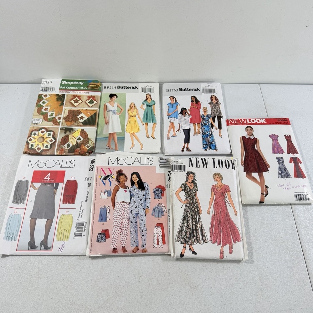 Lot of 7 UNCUT Ladies Teen Sewing Decor Patterns Simplicity Butterick McCall's